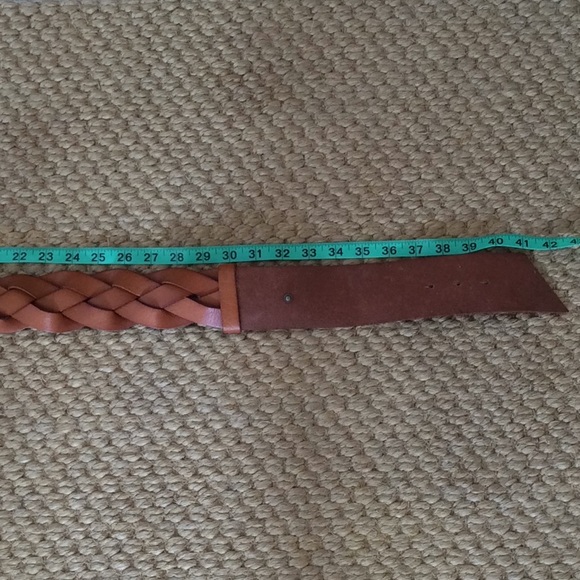 Linea Pelle Brown Leather & Brass Belt Medium - Picture 3 of 4